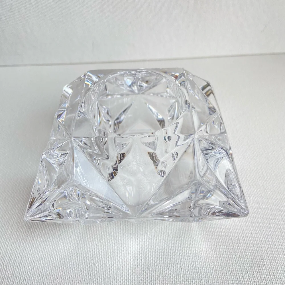 PartyLite Quad Prism lead crystal clear candle holder votive or tealight P0129